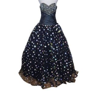 Anjali Black Strapless Ball Gown NWT Size 6 Formal Beaded Prom Dress